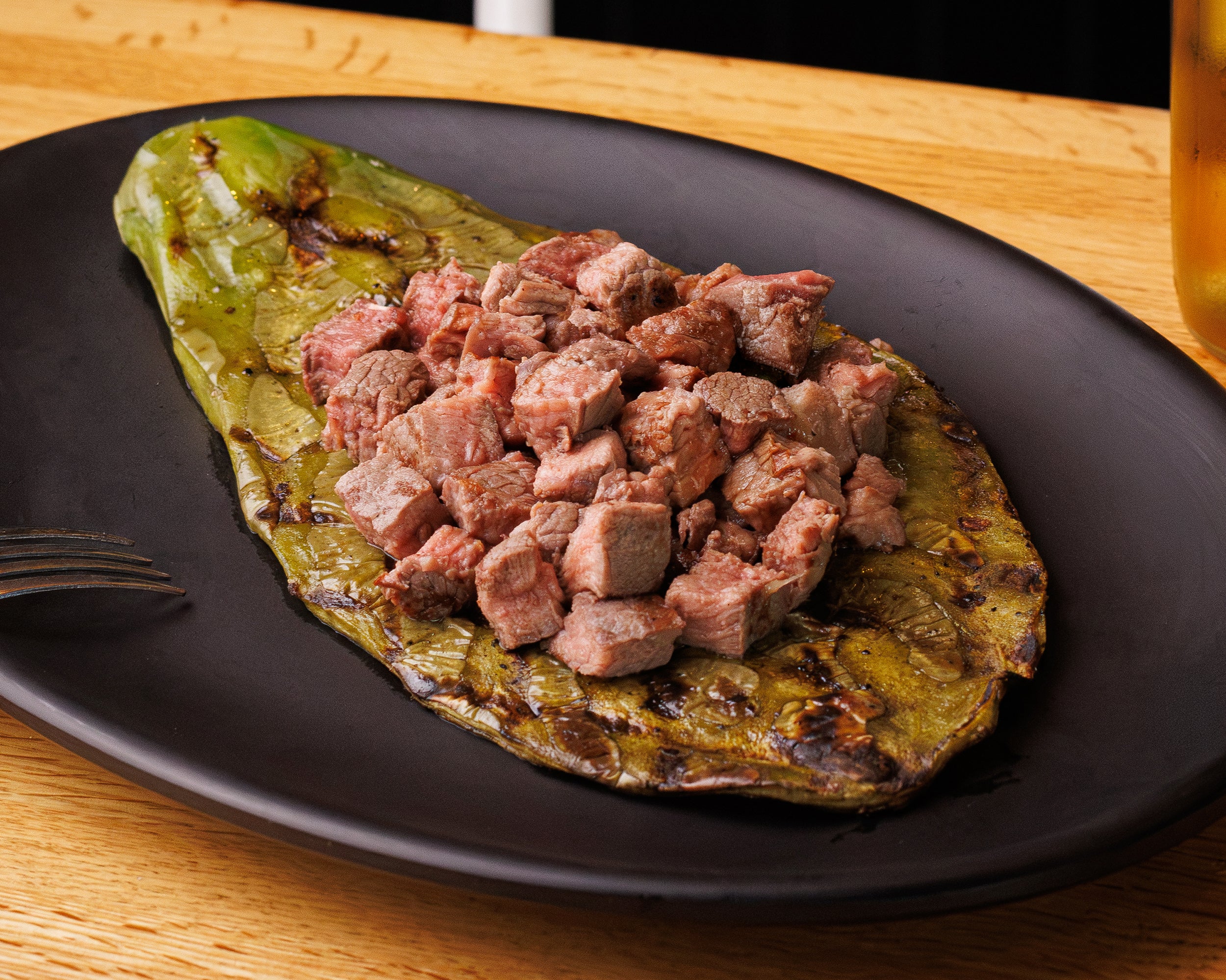 Taco en Penca de Nopal Asado